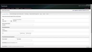 Towbook Customer Accounts
