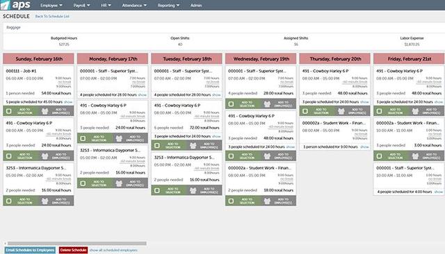 APS Payroll Scheduling