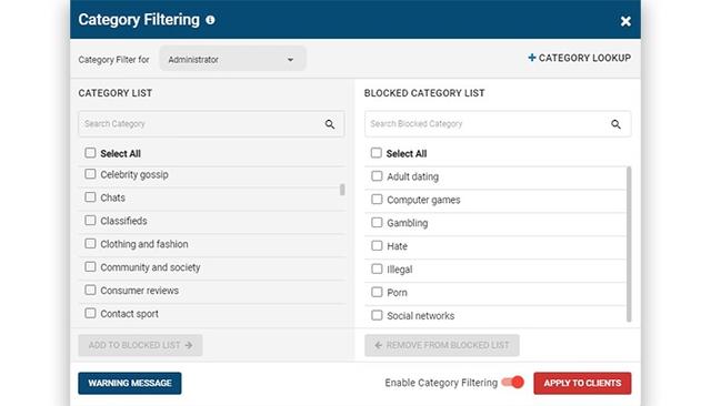 Web Filtering Dashboard
