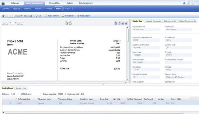 Invoice search