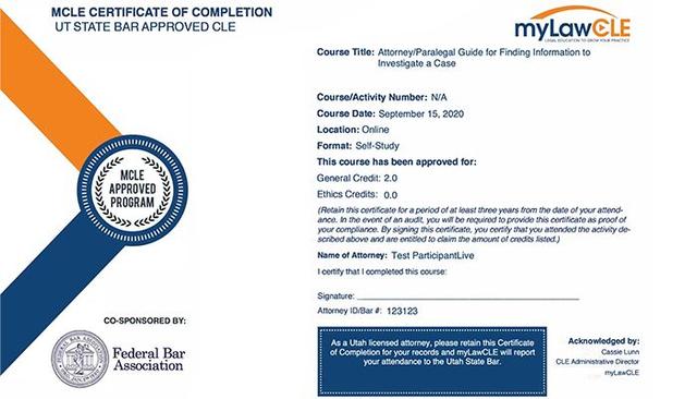 Certificate of Completion