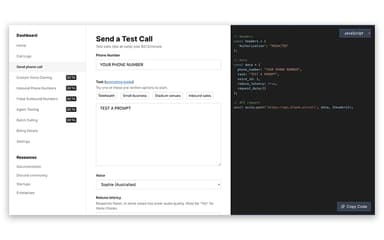 Bland AI Senf Test Call