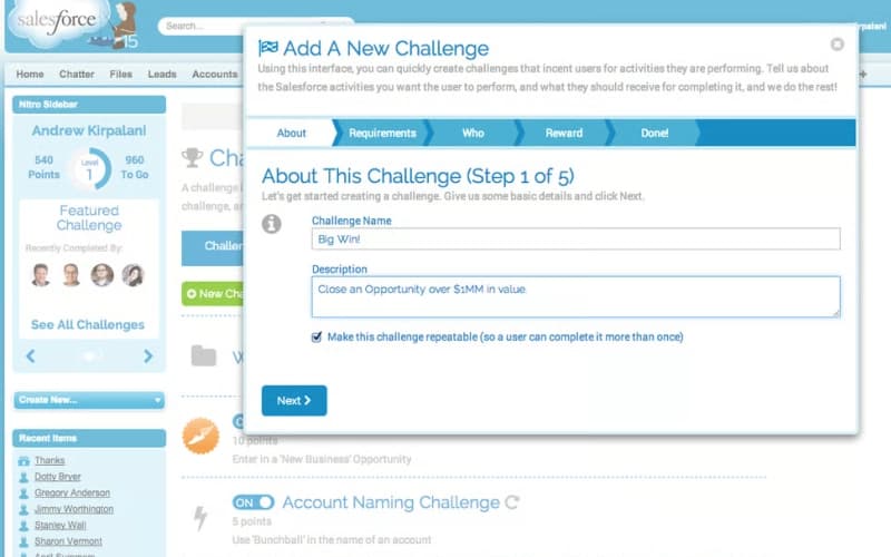 Gamification Add New Challenge