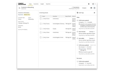 ComplyAdvantage Customer Onboarding