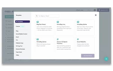 Copy.ai Software Explore Template Library