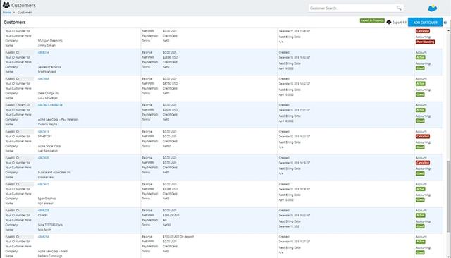 Stax Bill Customers Dashboard
