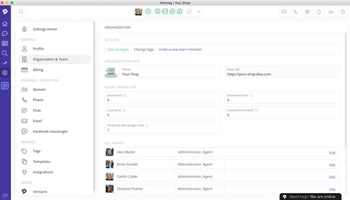 Dixa Organization Info