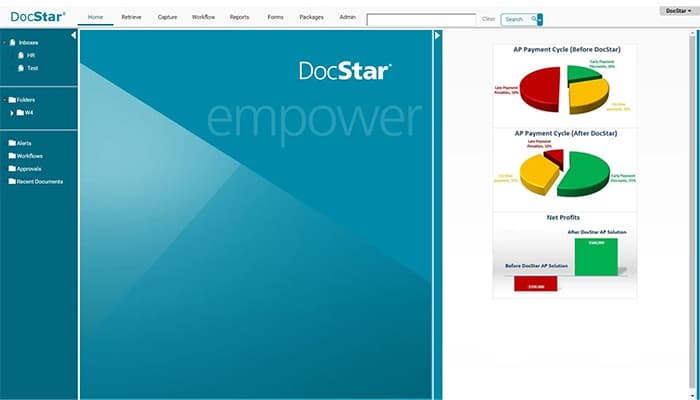 DocStar ECM Home Screen