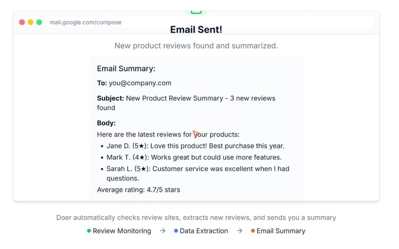 Doer Email Sent