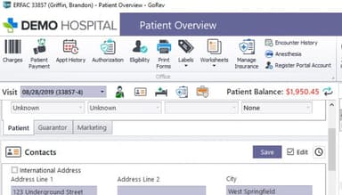 GoRev patient overview