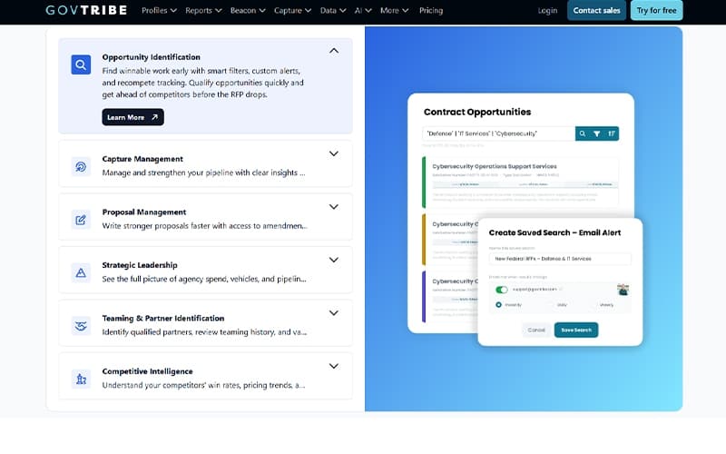 GovTribe Contract opportunities