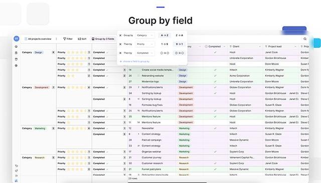 Baserow Group by Field