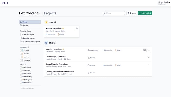 Hex-Homepage