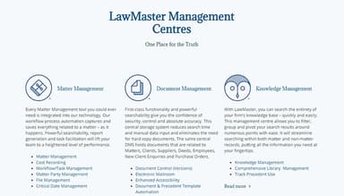 LawMaster Management Centres