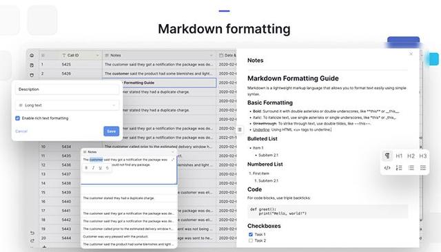Baserow Markdown Formatting