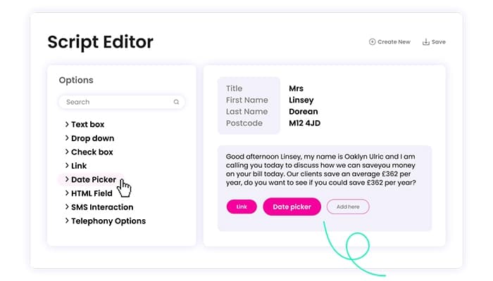 MaxContact Script Editor