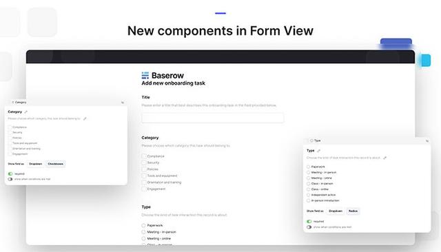 Baserow New Form Components