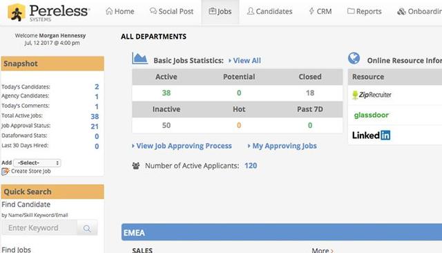 Pereless Jobs tab