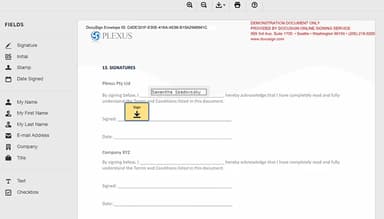 Plexus digital signing