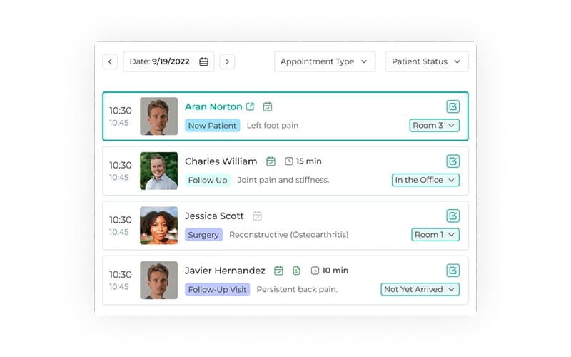 Populate EMR Appointment Schedule