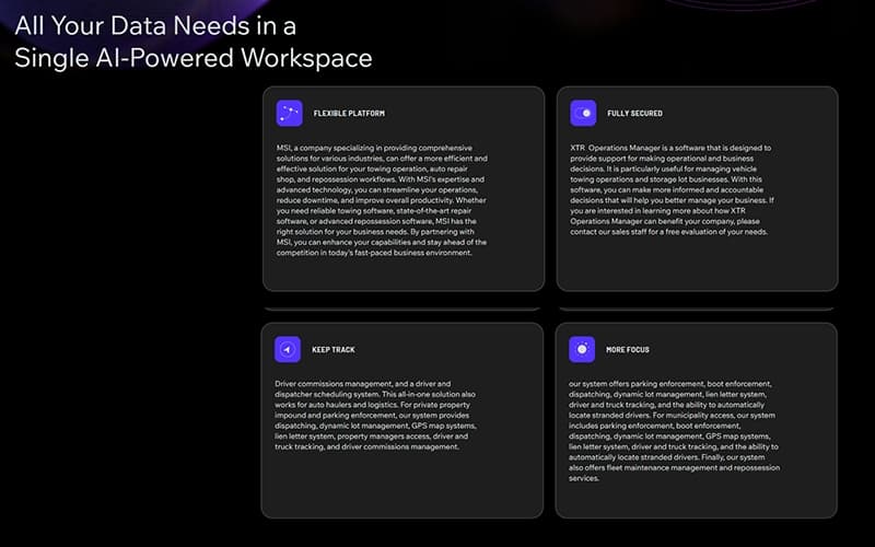 ProTow Ai-Powered Workspace