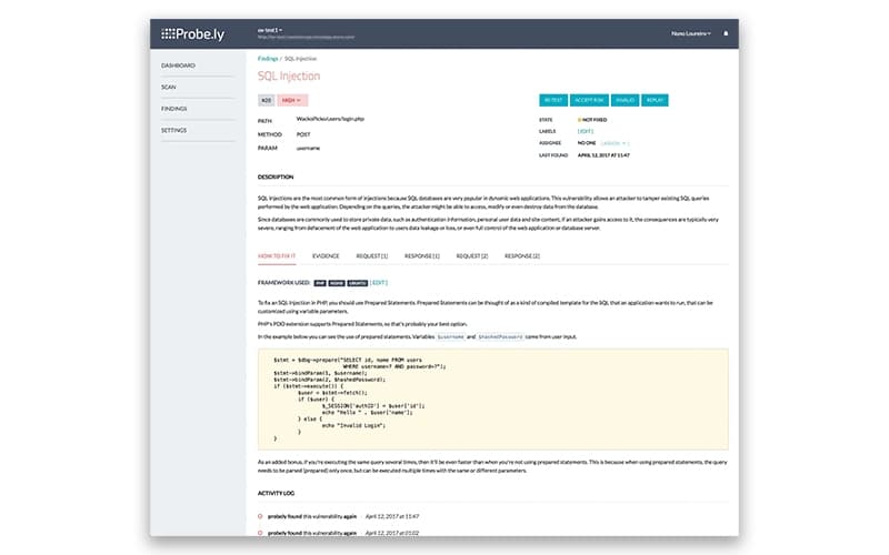 Probely Vulnerability