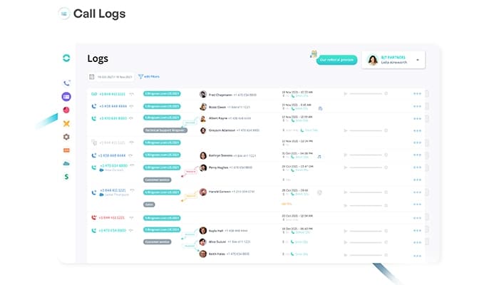 Ringover Advanced Call Logs