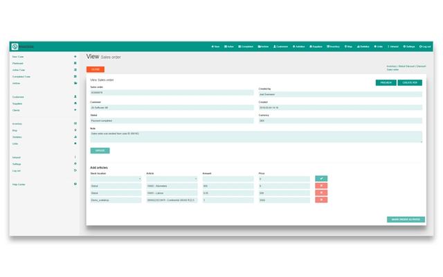 Roadside Software View Sales Order