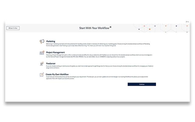 TaskQue Start With Your Workflow