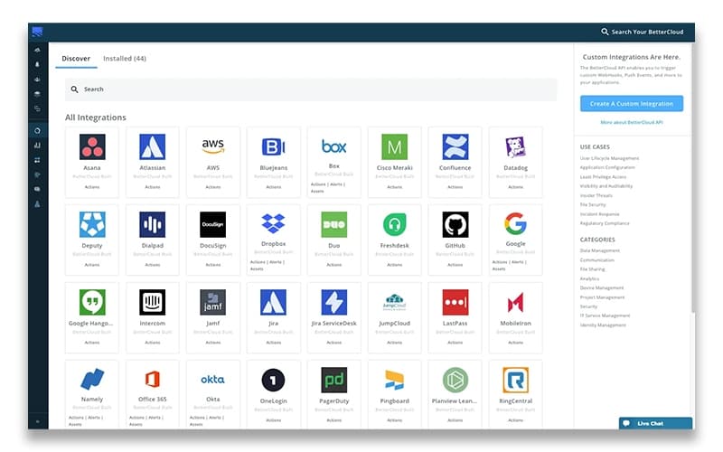 BetterCloud Integration Center