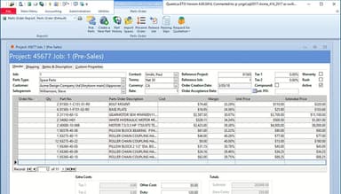 Total ETO Parts Order