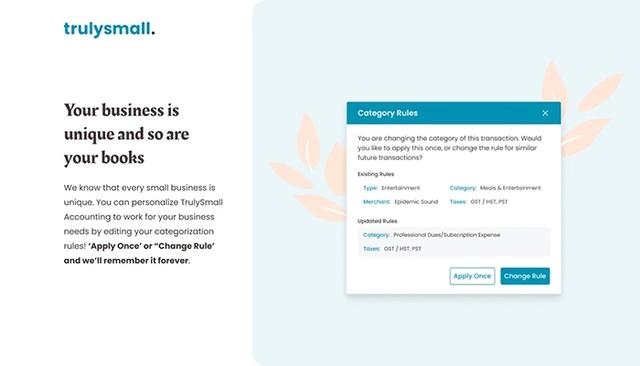 TrulySmall Accounting Category Rules Editor