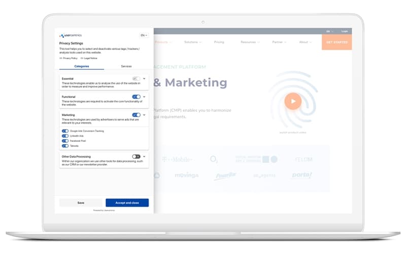 Usercentrics Privacy Settings