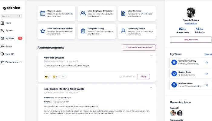 Worknice announcements