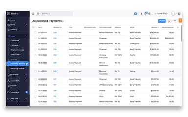Zoho Books All Received Payments