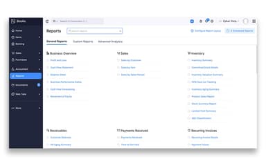 Zoho Books Reports