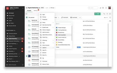 Zoho-WorkDrive Dashboard