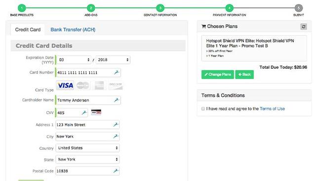 Zuora Payment Screen