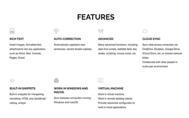 aText Features