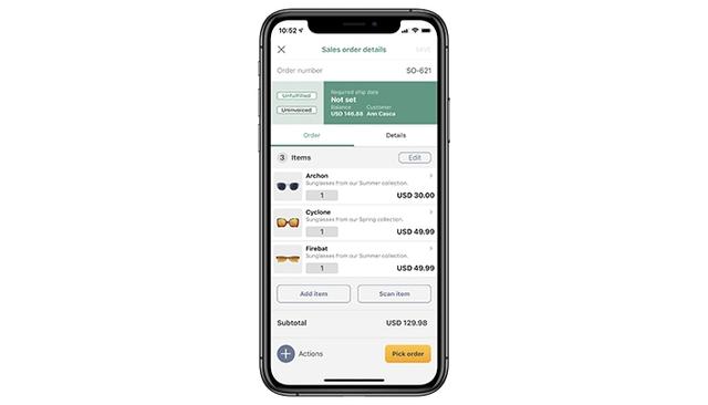 inFlow Inventory Mobile Sales Order