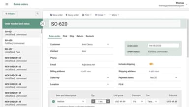 inFlow Inventory Web Sales Order