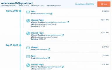Emfluence Contact Timeline