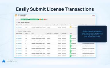 AgentSync Effortlessly Submit Liscense Transaction