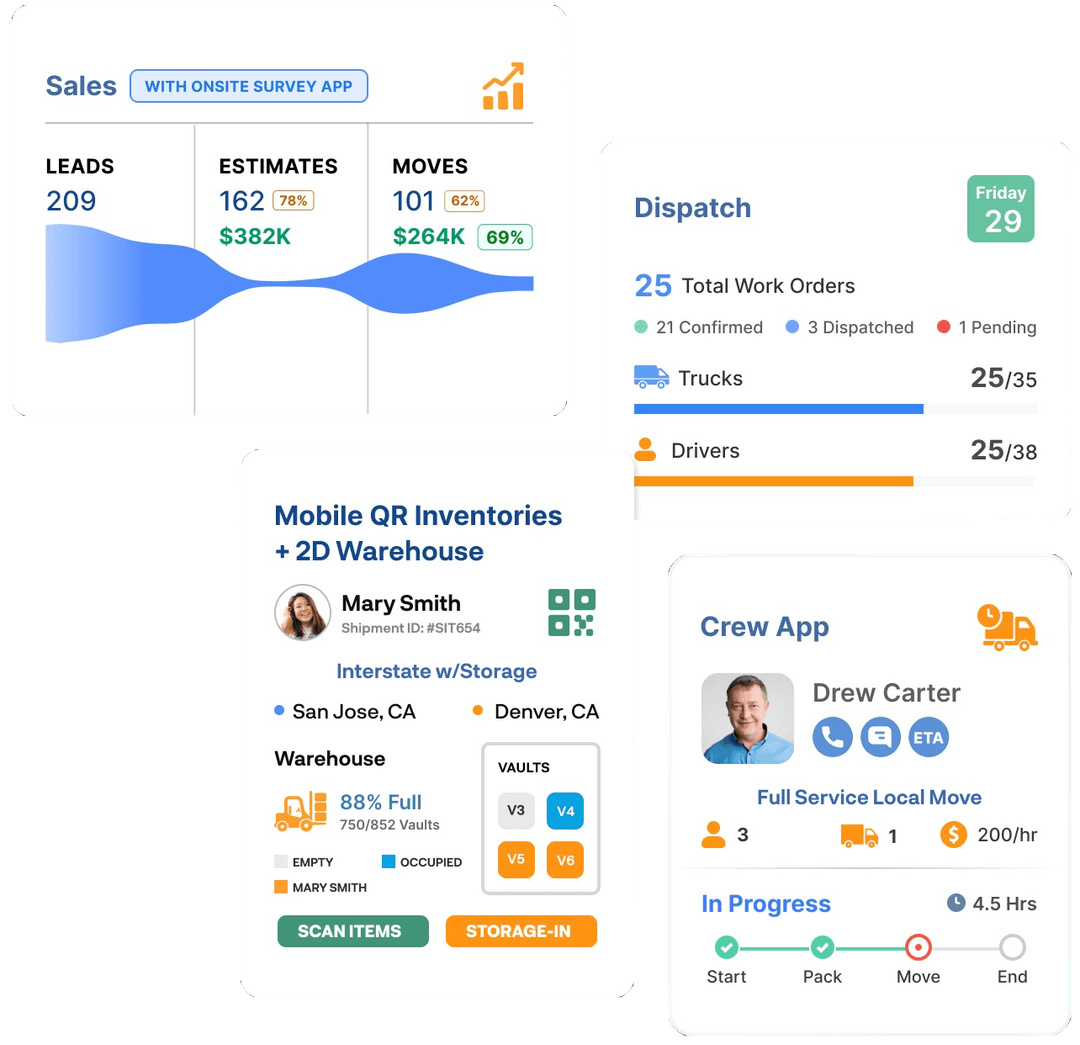Movegistics CRM screenshot