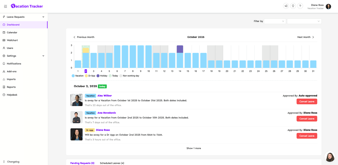 Vacation Tracker screenshot