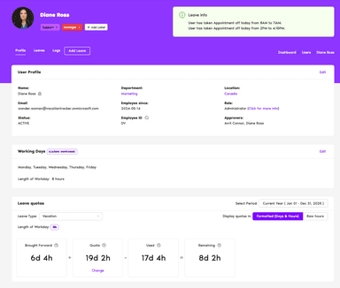 Vacation Tracker screenshot