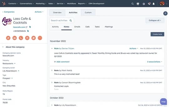 HubSpot CRM Software screenshot