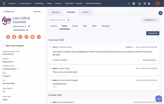 HubSpot CRM Software screenshot