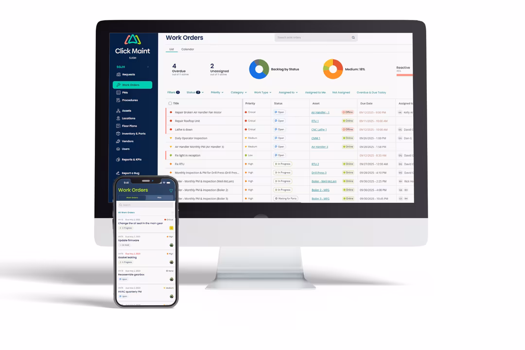 Click Maint CMMS screenshot