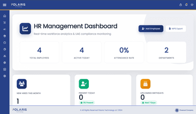 Polaris ERP HR Management Dashboard